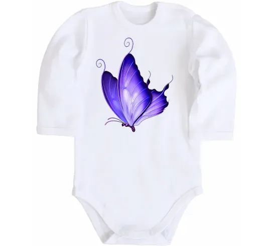 Детский боди Flying butterfly Белый фото