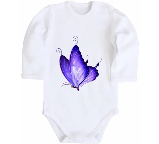 Дитячий бодік Flying butterfly Білий фото