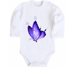 Дитячий бодік Flying butterfly Білий фото