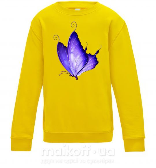 Детский Свитшот Flying butterfly Солнечно желтый фото