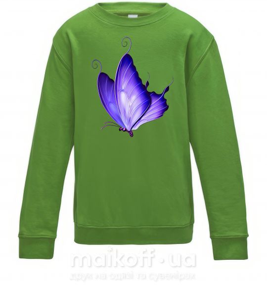 Детский Свитшот Flying butterfly Лаймовый фото