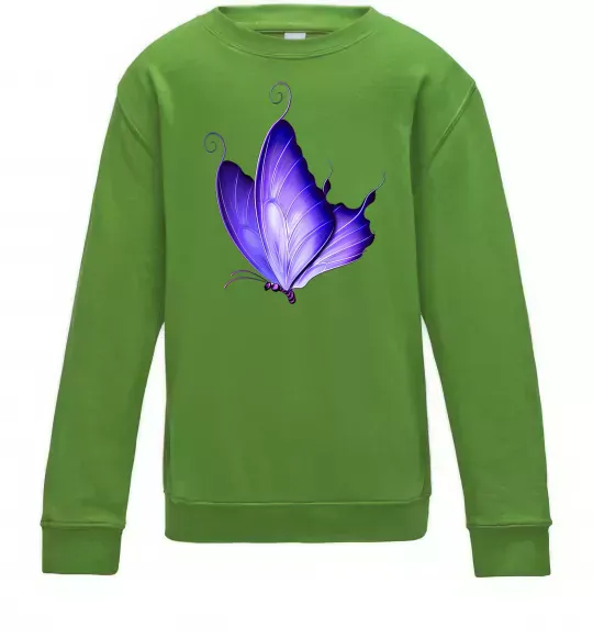 Детский Свитшот Flying butterfly Лаймовый фото
