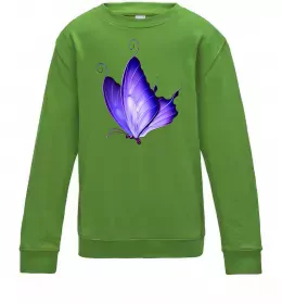 Детский Свитшот Flying butterfly Лаймовый фото