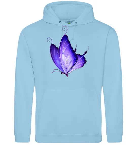 Жіноча толстовка (худі) Flying butterfly Блакитний фото