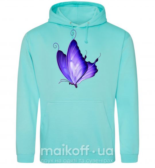 Женская толстовка (худи) Flying butterfly Мятный фото
