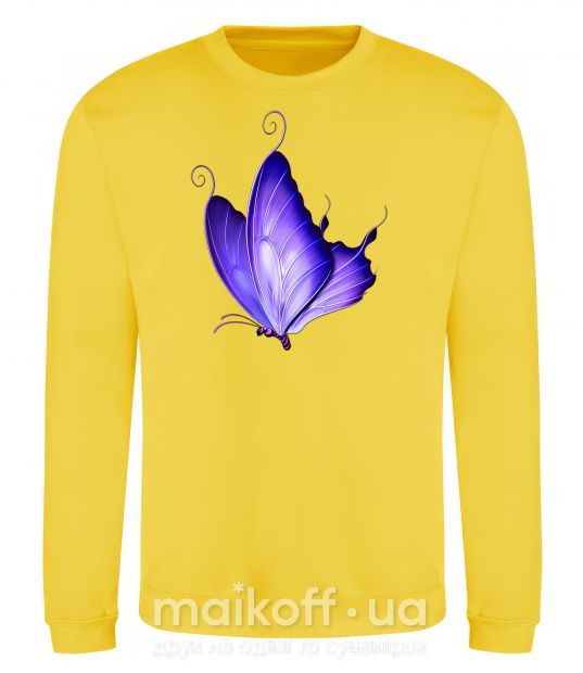 Світшот Flying butterfly Сонячно жовтий фото