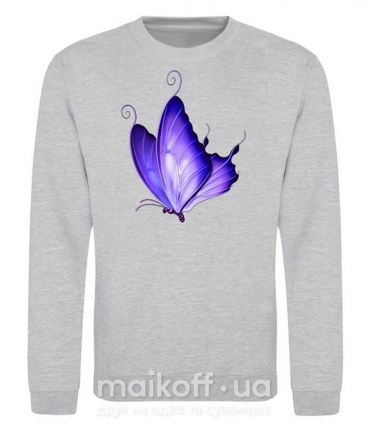 Свитшот Flying butterfly Серый меланж фото