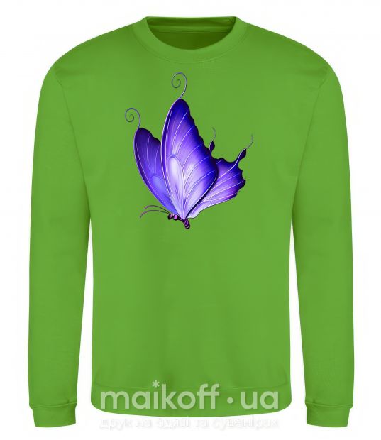 Світшот Flying butterfly Лаймовий фото