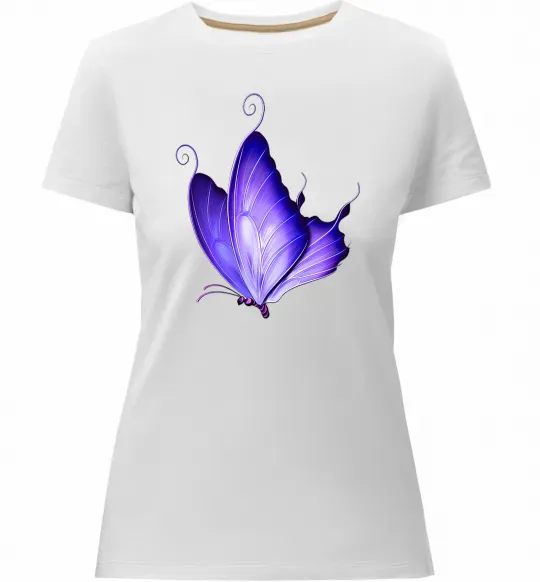 Женская премиум футболка Flying butterfly Белый фото