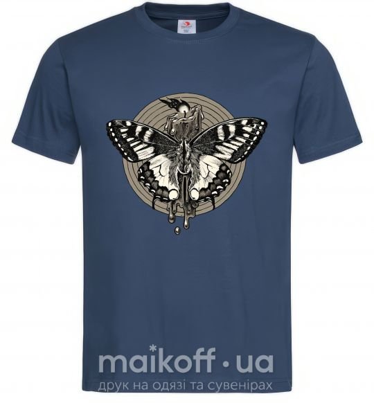 Мужская футболка Round butterfly Темно-синий фото