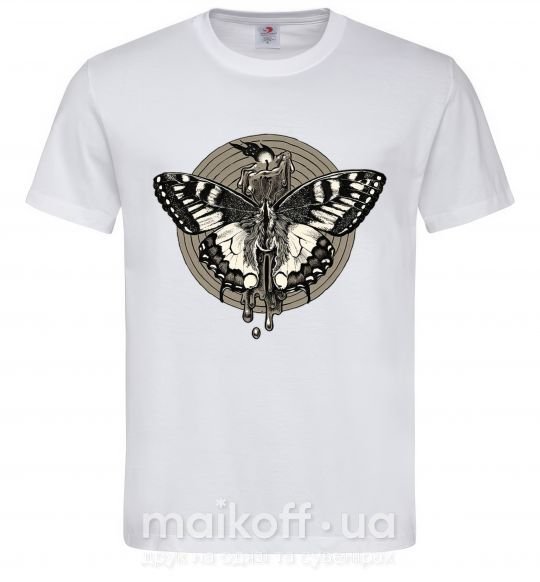 Мужская футболка Round butterfly Белый фото