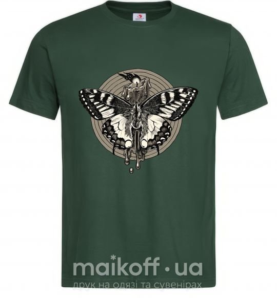 Мужская футболка Round butterfly Темно-зеленый фото