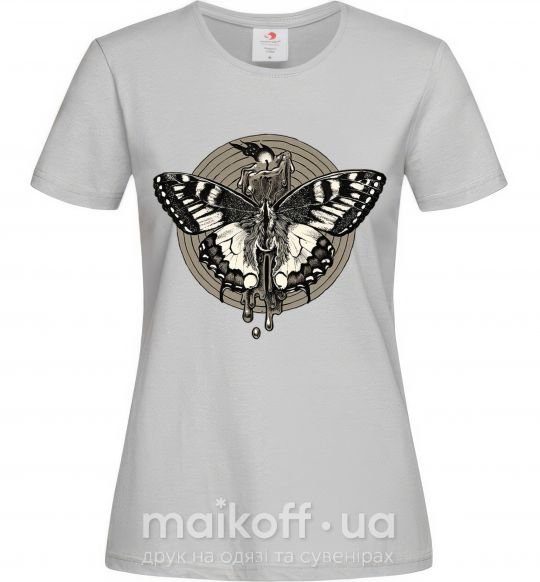 Жіноча футболка Round butterfly Сірий фото