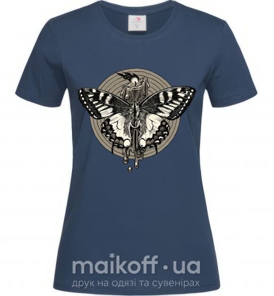 Жіноча футболка Round butterfly Темно-синій фото