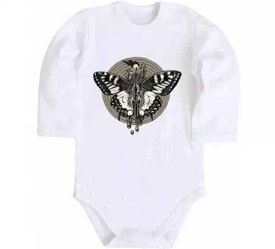 Дитячий бодік Round butterfly Білий фото