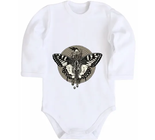 Дитячий бодік Round butterfly Білий фото