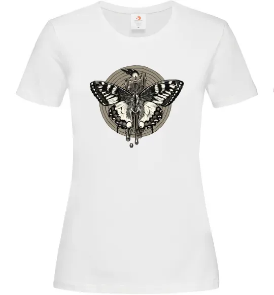 Жіноча футболка Round butterfly Білий фото