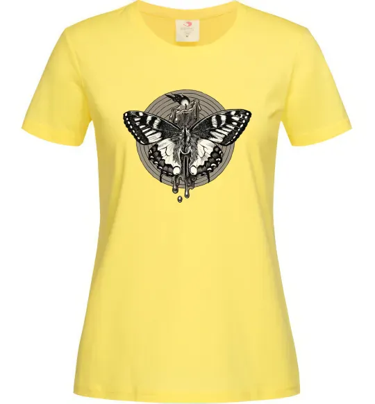 Жіноча футболка Round butterfly Лимонний фото