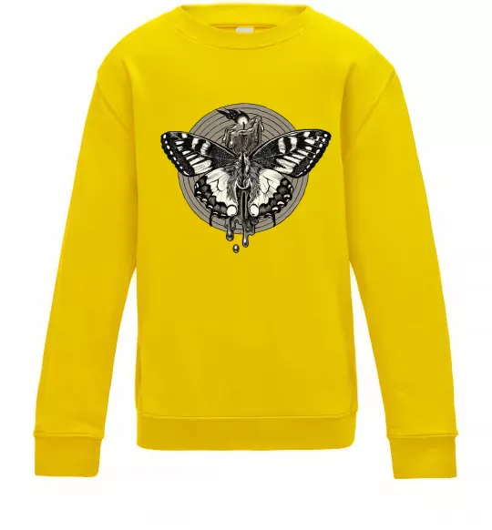 Дитячий світшот Round butterfly Сонячно жовтий фото