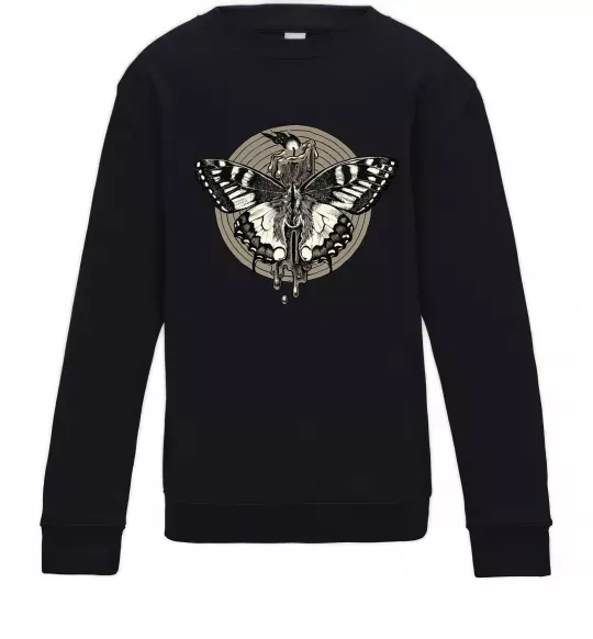 Дитячий світшот Round butterfly Чорний фото