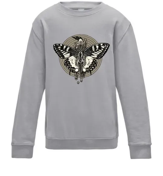 Дитячий світшот Round butterfly Сірий меланж фото