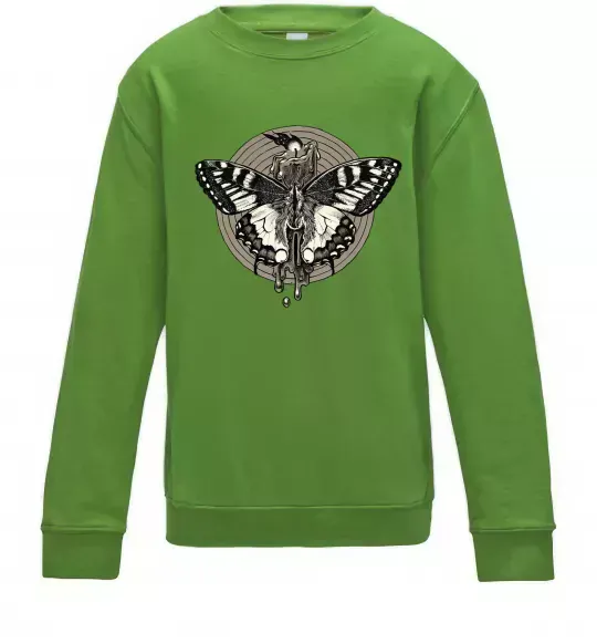 Дитячий світшот Round butterfly Лаймовий фото