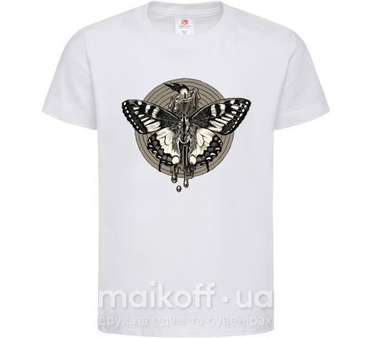 Дитяча футболка Round butterfly Білий фото