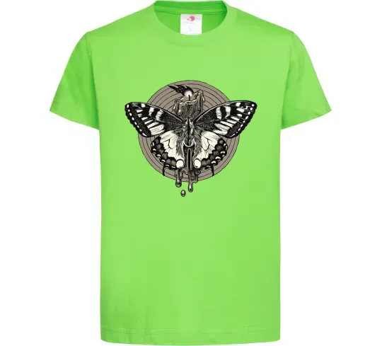 Детская футболка Round butterfly Лаймовый фото
