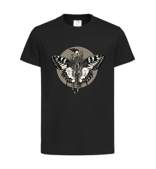 Дитяча футболка Round butterfly Чорний фото