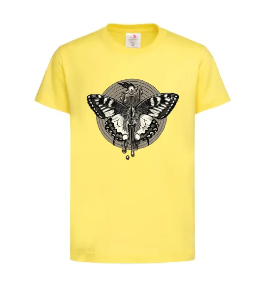 Дитяча футболка Round butterfly Лимонний фото