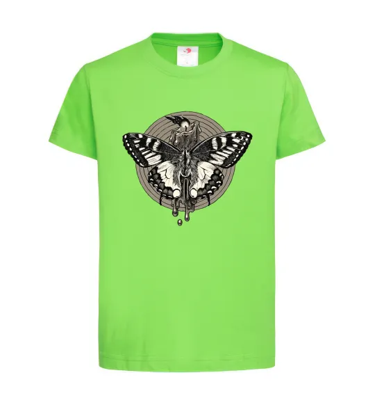 Дитяча футболка Round butterfly Лаймовий фото