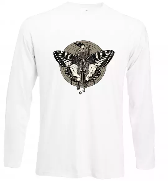 Лонгслив Round butterfly Белый фото