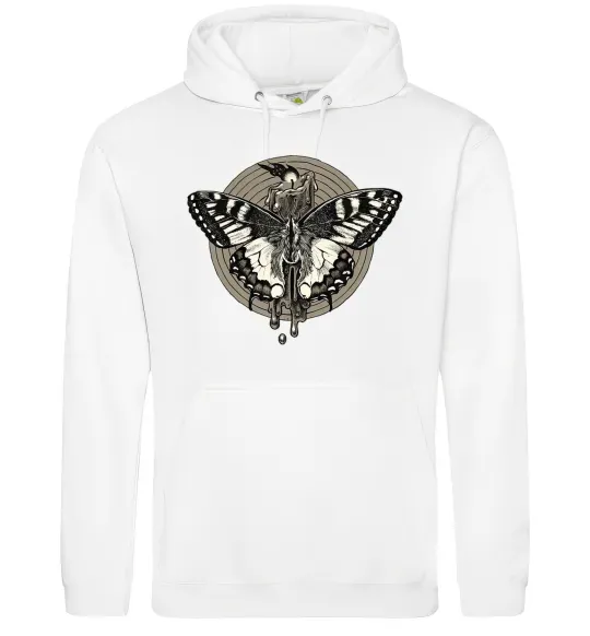 Женская толстовка (худи) Round butterfly Белый фото