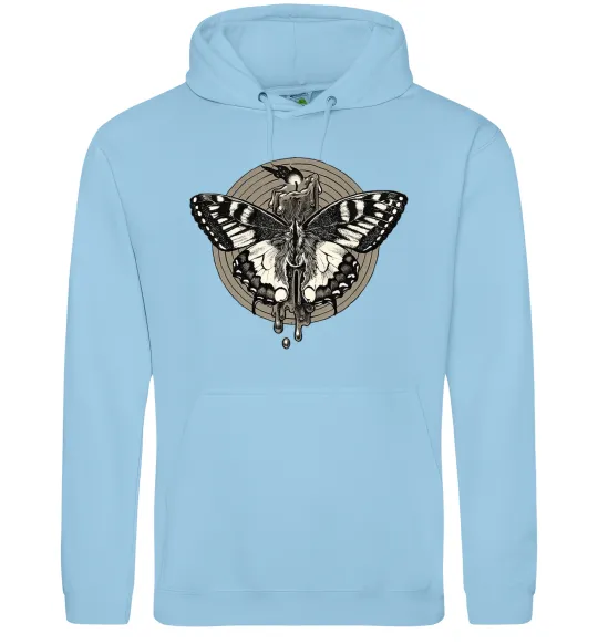 Жіноча толстовка (худі) Round butterfly Блакитний фото