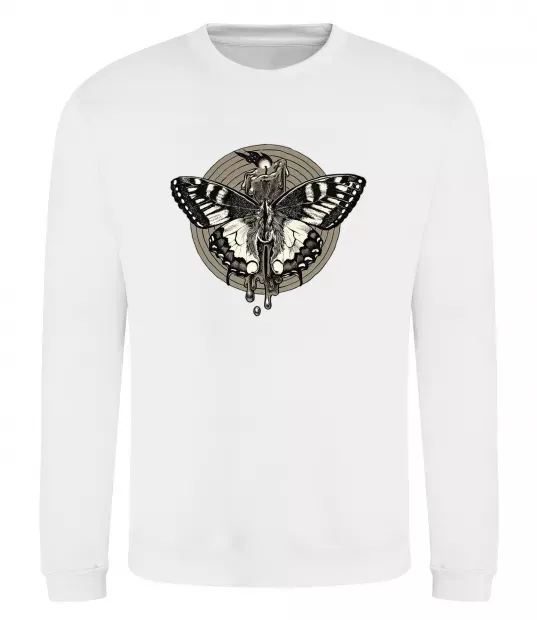 Світшот Round butterfly Білий фото