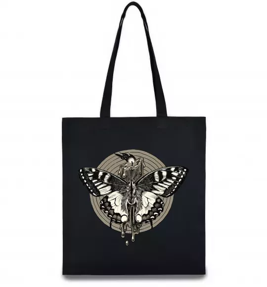 Эко-сумка Round butterfly Черный фото
