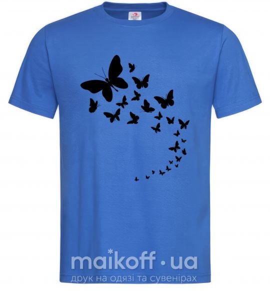 Мужская футболка Бабочки в полете Ярко-синий фото