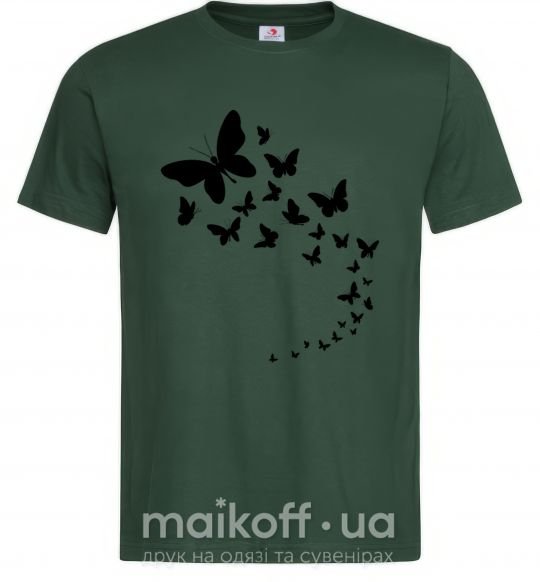 Чоловіча футболка Бабочки в полете Темно-зелений фото