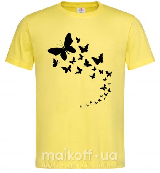 Мужская футболка Бабочки в полете Лимонный фото