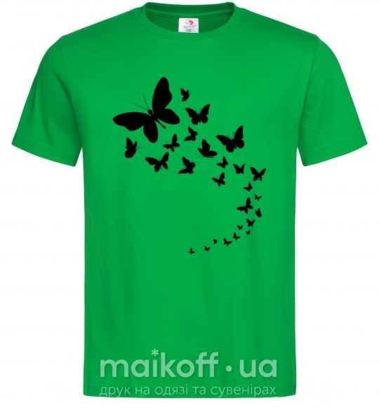 Чоловіча футболка Бабочки в полете Зелений фото