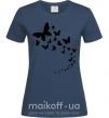 Женская футболка Бабочки в полете Темно-синий фото
