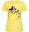 Женская футболка Бабочки в полете Лимонный фото