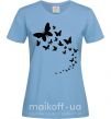 Жіноча футболка Бабочки в полете Блакитний фото