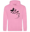 Жіноча толстовка (худі) Метелики в польоті Рожевий фото