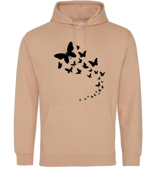Женская толстовка (худи) Метелики в польоті Песочный фото