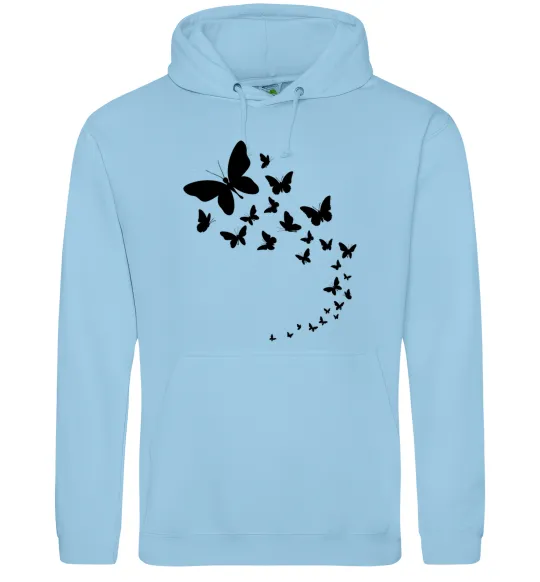 Жіноча толстовка (худі) Метелики в польоті Блакитний фото