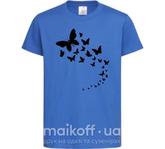 Дитяча футболка Бабочки в полете Яскраво-синій фото