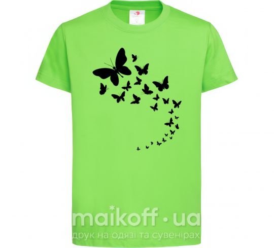 Детская футболка Бабочки в полете Лаймовый фото