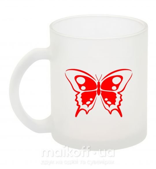 Чашка стеклянная Красная бабочка Фроузен фото