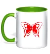 Чашка с цветной ручкой Червоний метелик Лаймовый Чашка с цветной ручкой Червоний метелик Лаймовый фото